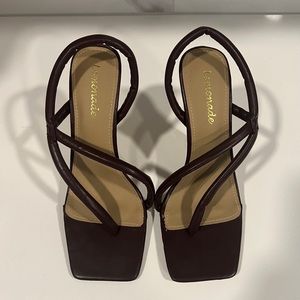 NWOT Square Toe Sandal Heels